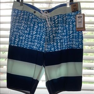 •💙ERA BOARDSHORT STRIPES WARRIORS SWIM SHORTS TRUNK POOL BEACH🏖 BRAND NEW VANS